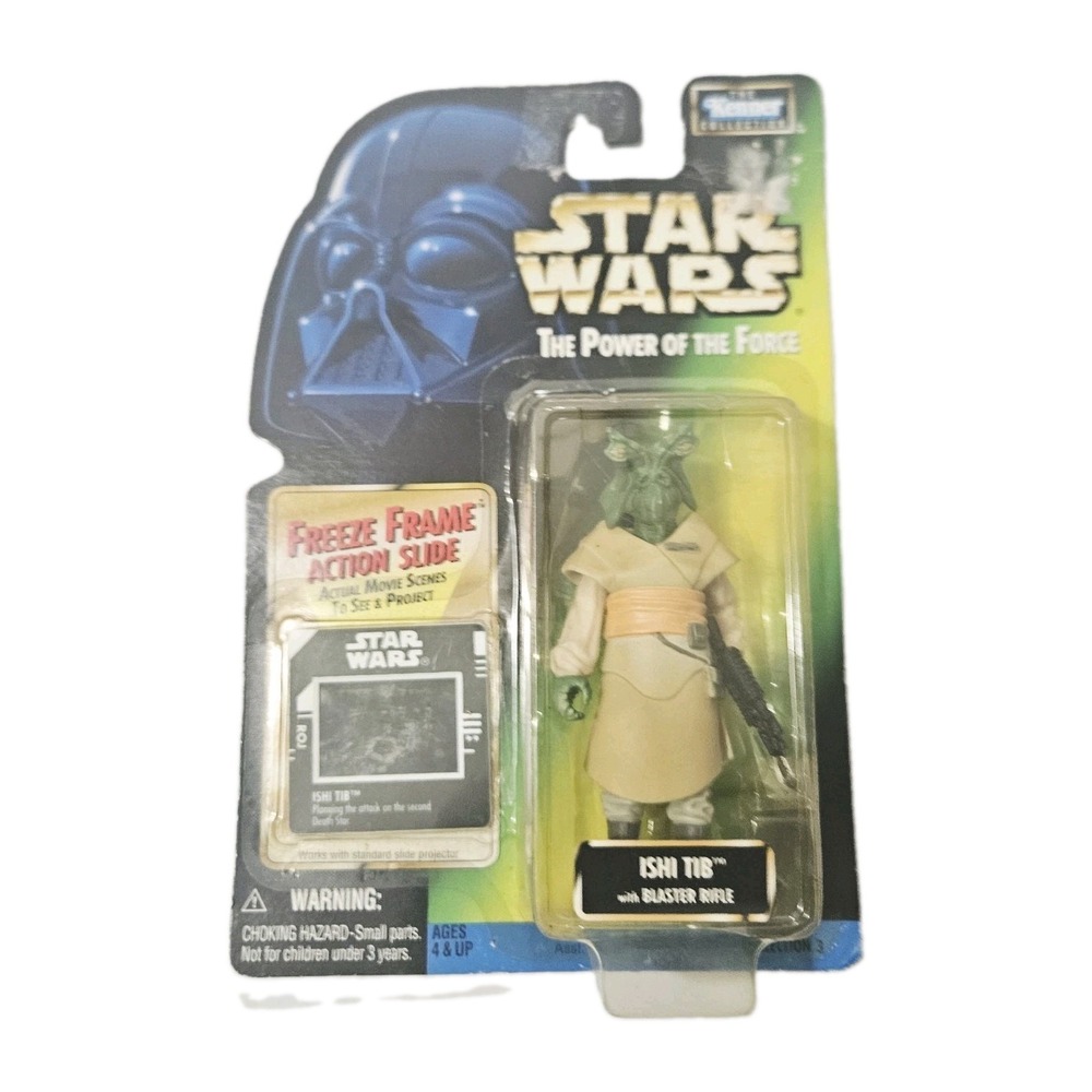 Star Wars Ishi Tib w/ Blaster Rifle, Freeze Frame green card POTF